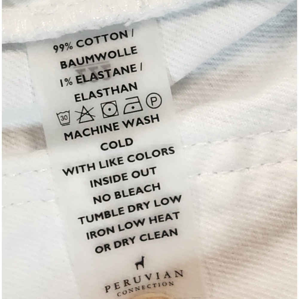 Peruvian Connection Jeans Womens 10 White Cimarron Raw Distressed Hem Button Fly - Picture 4 of 7
